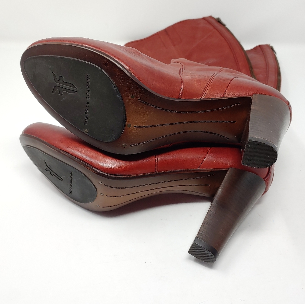 Frye Red Heeled Boots - Picture 3 of 7